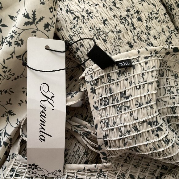 KRANDA PLUS SIZE SMOCKED MAXI DRESS - Picture 12 of 16